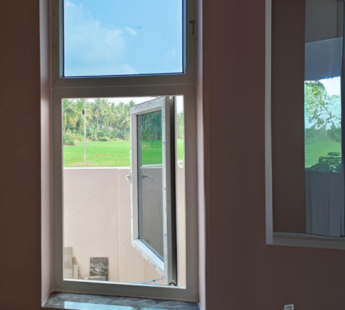 UPVC casement window fitted in a residential wall